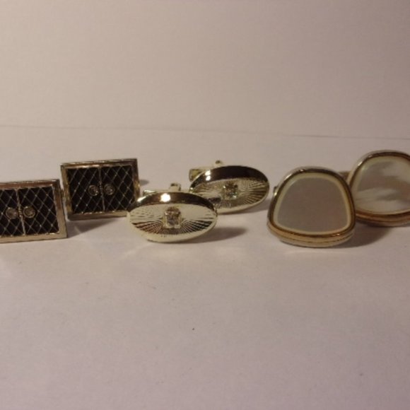"Vintage Three Pairs Cufflinks " - Picture 1 of 6